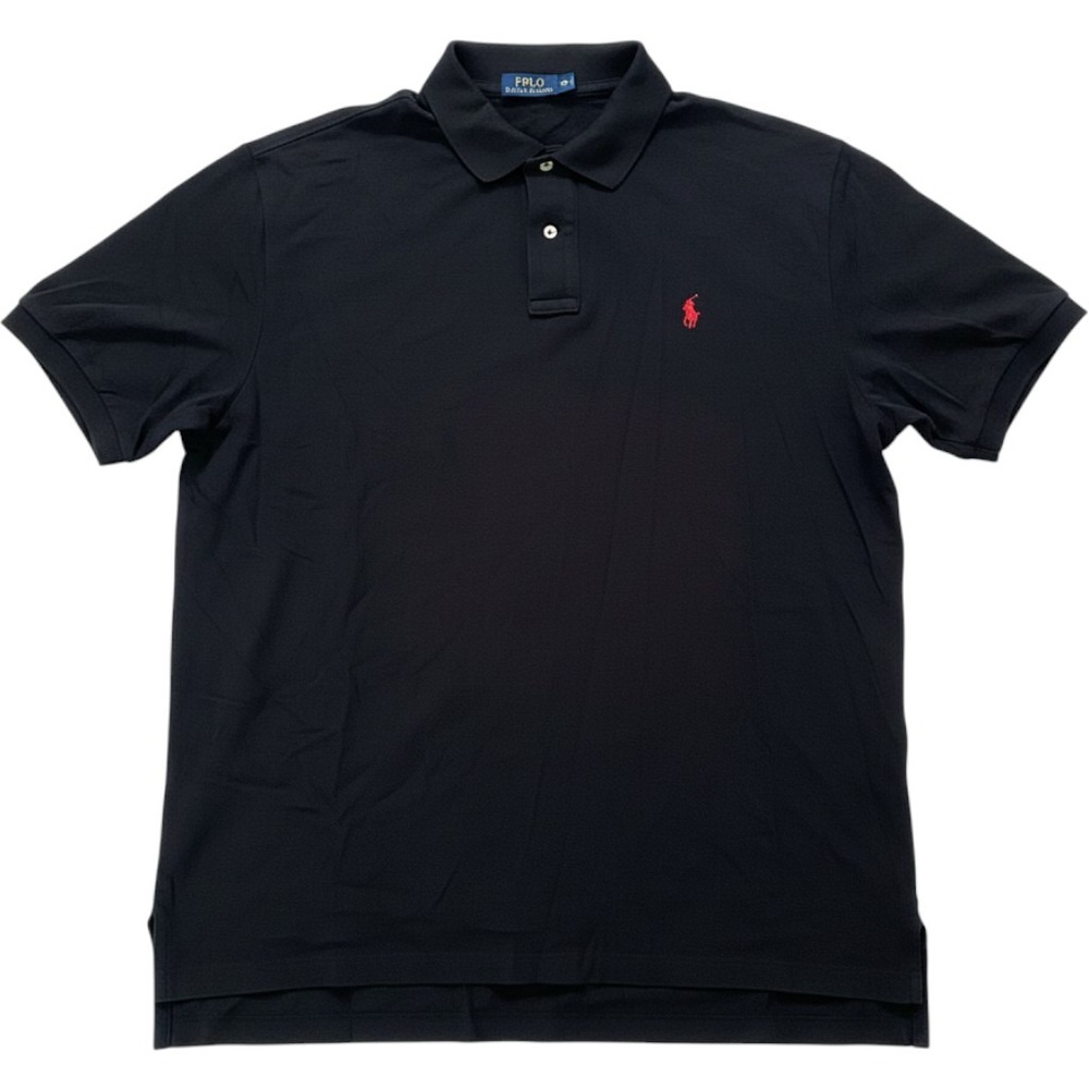 Polo Ralph Lauren Polo Shirt Mens XXL Black Red Pony Short Sleeve Pique